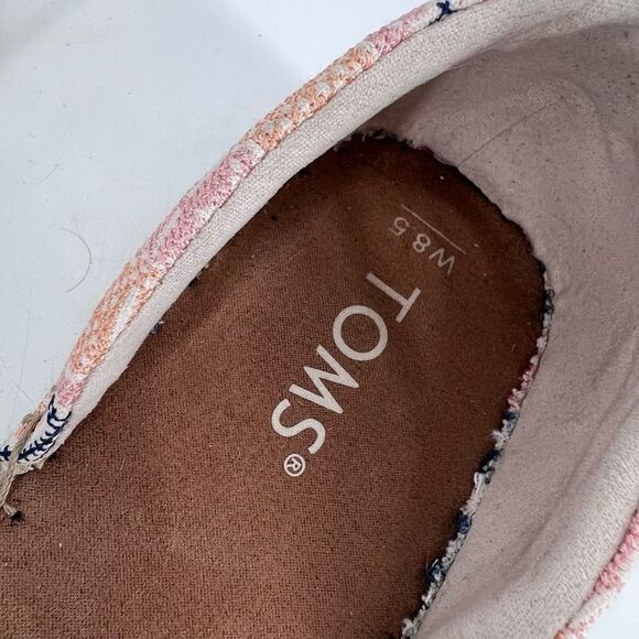 Toms Womens Lace-Up Katalina Chambray Espadrilles Flat Shoes Blue Pink Size 8.5W - Picture 9 of 9